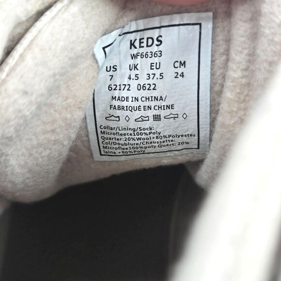 Keds Lace Up High Top Sneakers Tan Canvas Streetwear Casual Shoe Boots Size 7 - Picture 9 of 13